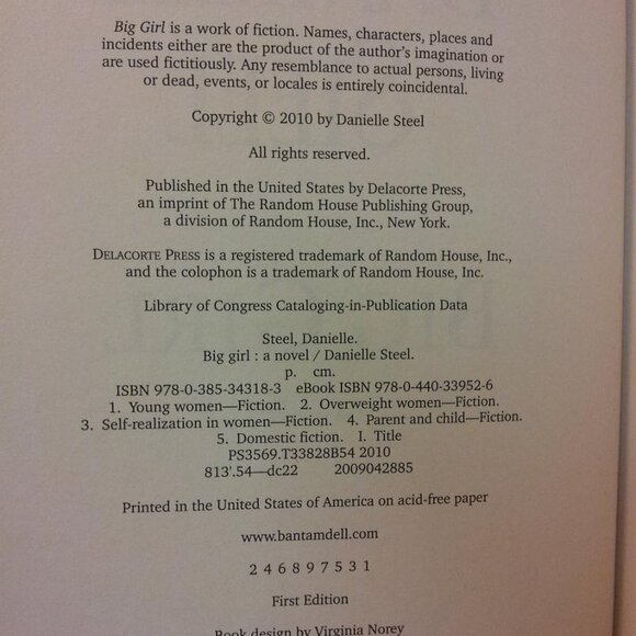 Big Girl: A Novel - Hardcover – Danielle Steel - USED EXCELLENT CONDITION - Picture 3 of 3